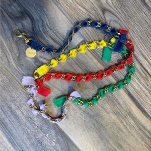 Clare V Multicolor Ribbon Gold Chain Crossbody Strap